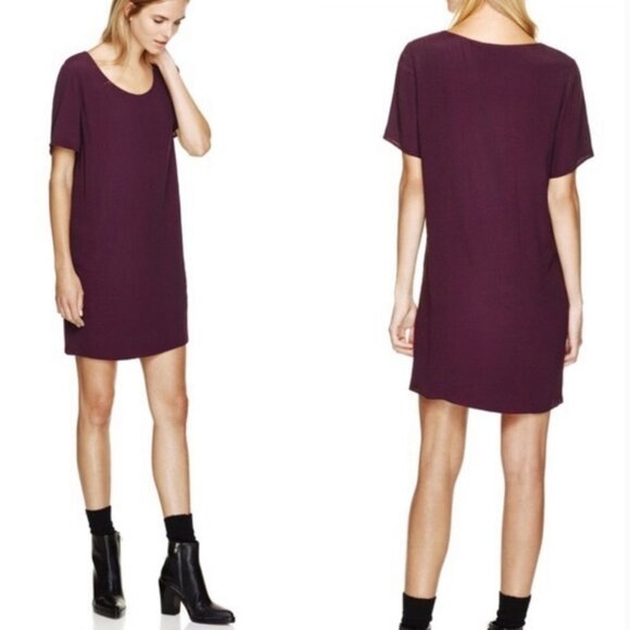 Aritzia Wilfred Free Teigen Dress Purple Size XS‎ Article 52831 Burgundy Shift - Picture 9 of 9